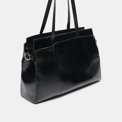 AMICA TOTE BLACK LEATHER