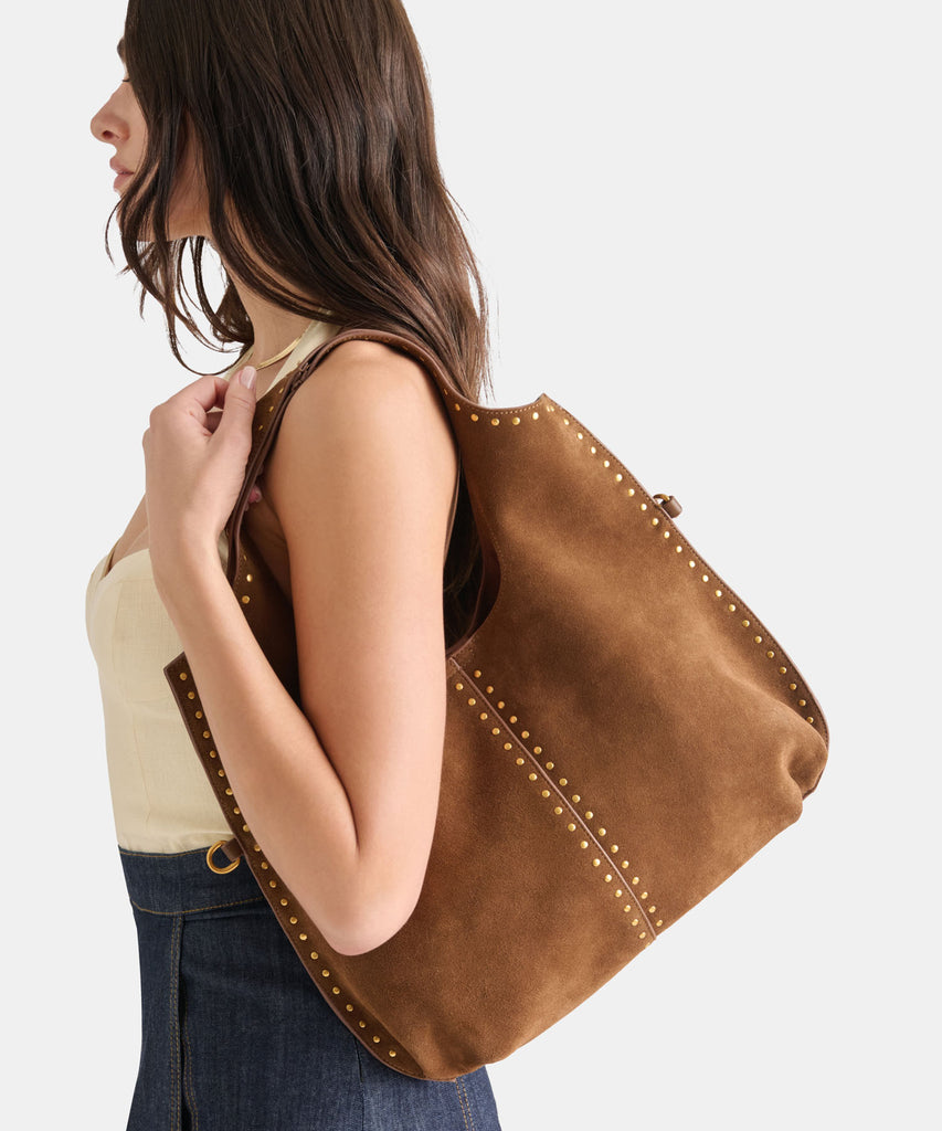 SONORA TOTE MID BROWN SUEDE
