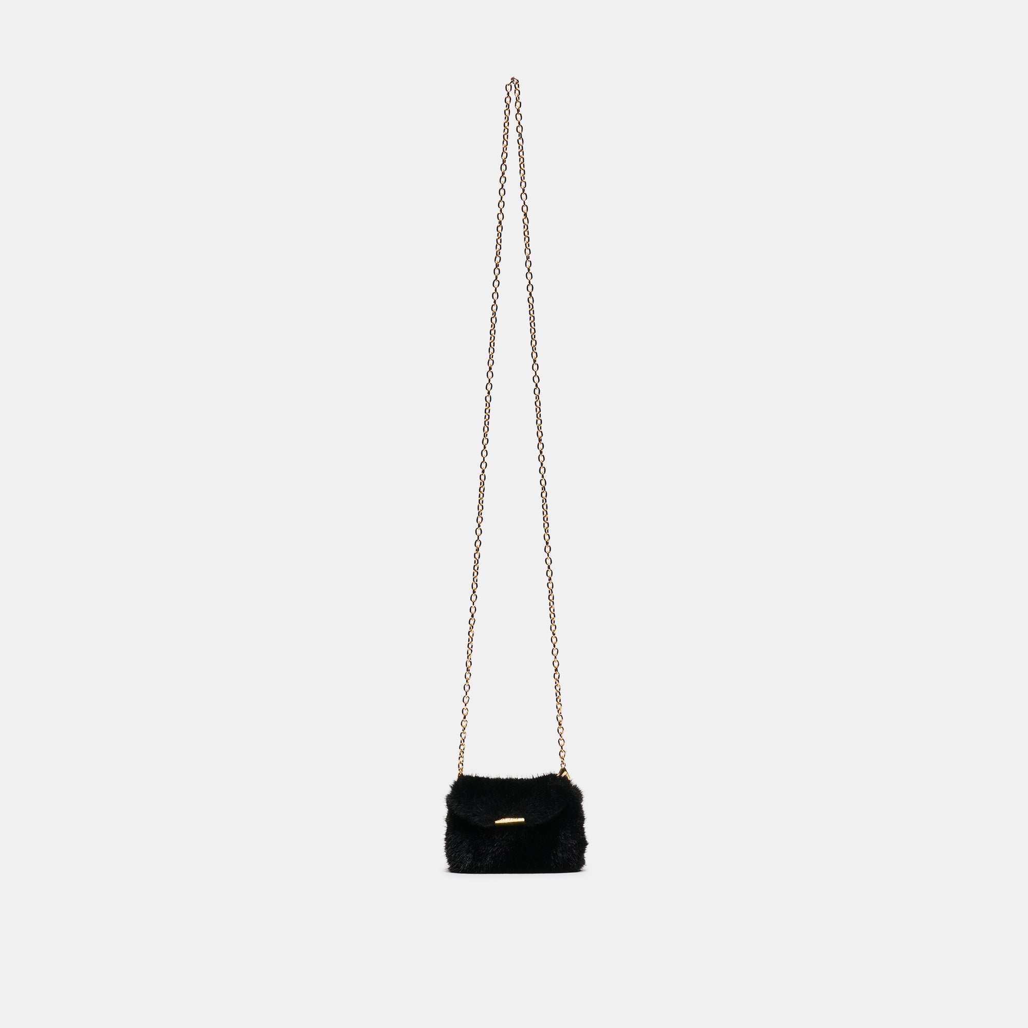 BRINDI Black Faux Fur Mini Crossbody Wallet | Dolce Vita - view 3