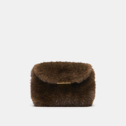 BRINDI CROSSBODY WALLET MINK FAUX FUR