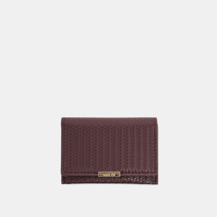 MINI-ME WALLET BURGUNDY WOVEN STELLA