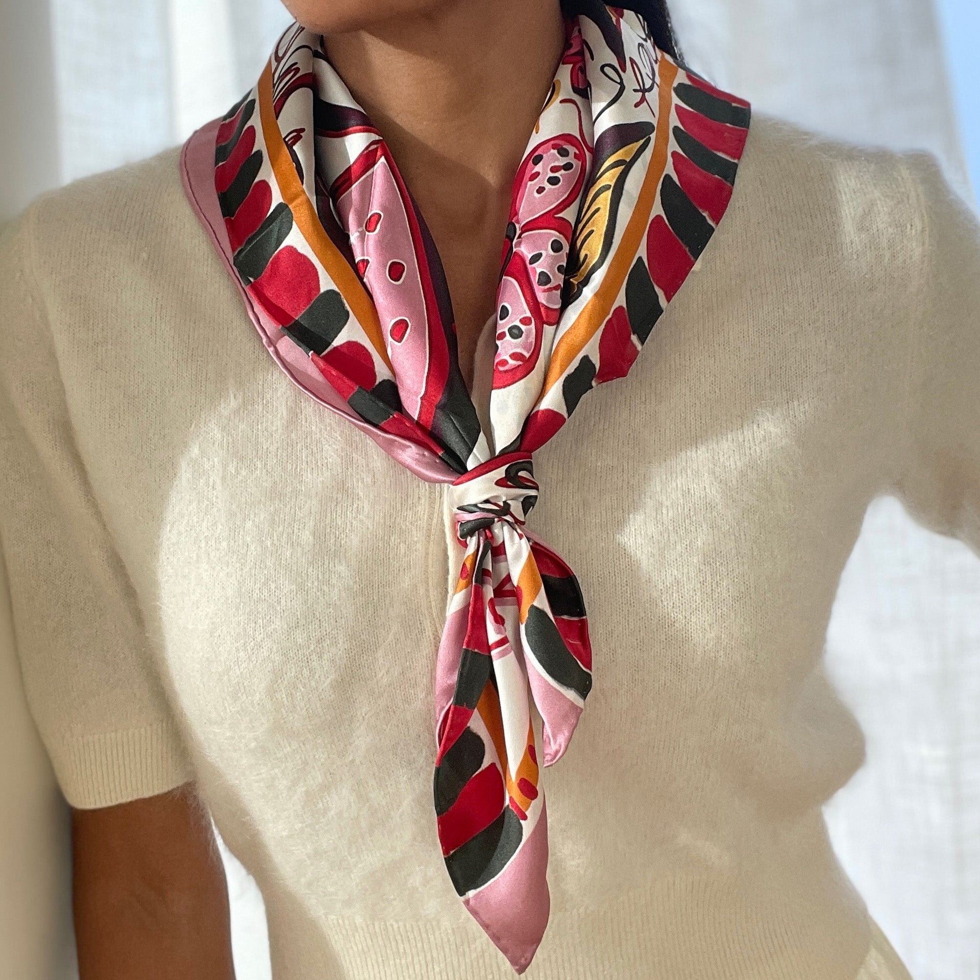 FRUIT SCARF PINK MULTI