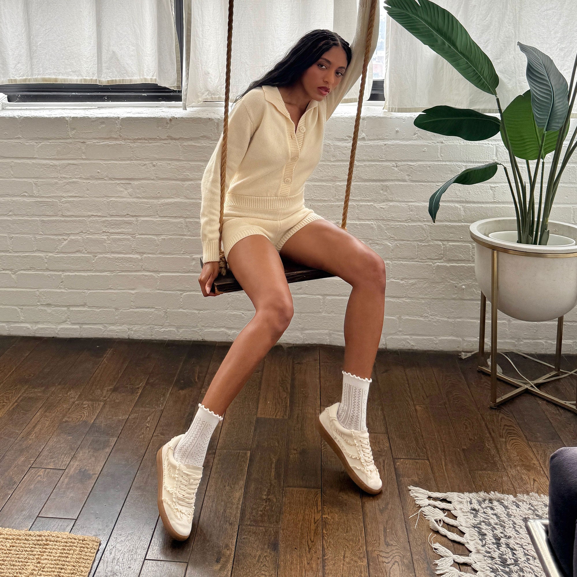 NOTICE LACE SNEAKERS IVORY SUEDE - view 2