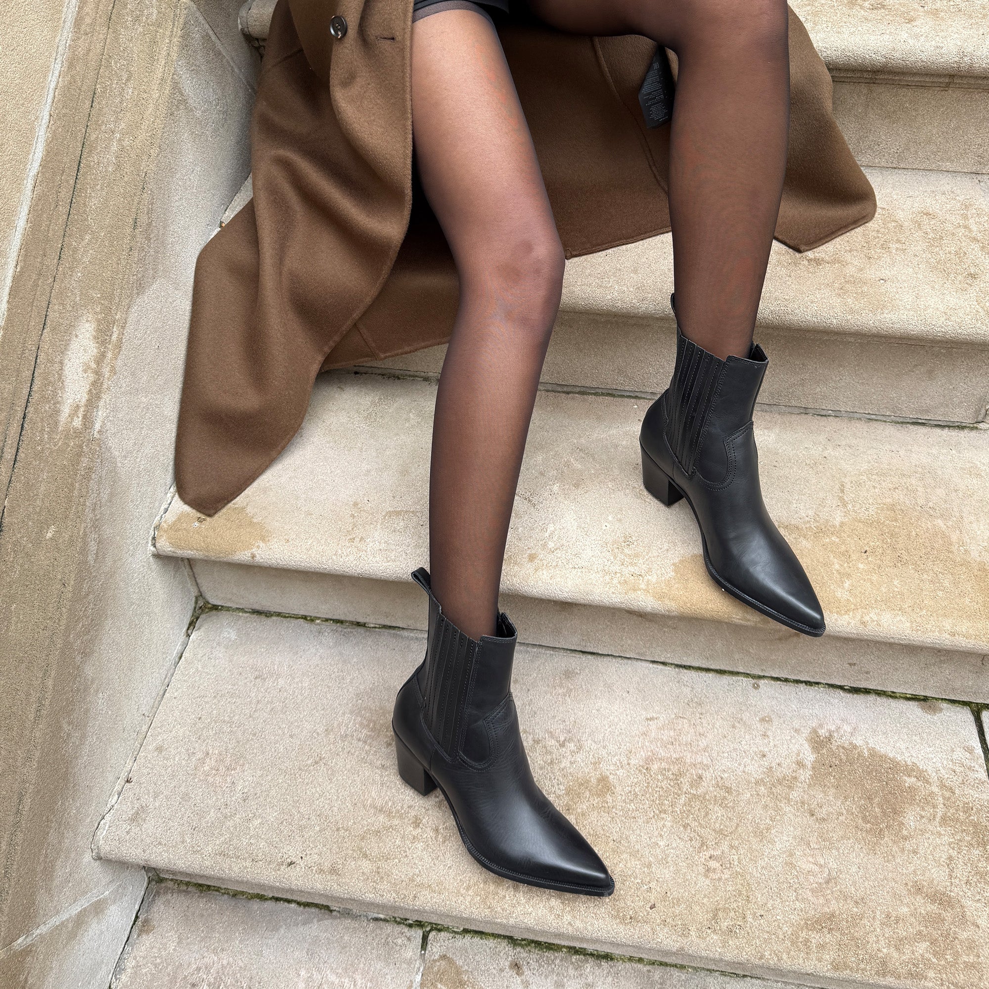 SLIM BOOTIES BLACK LEATHER - view 10