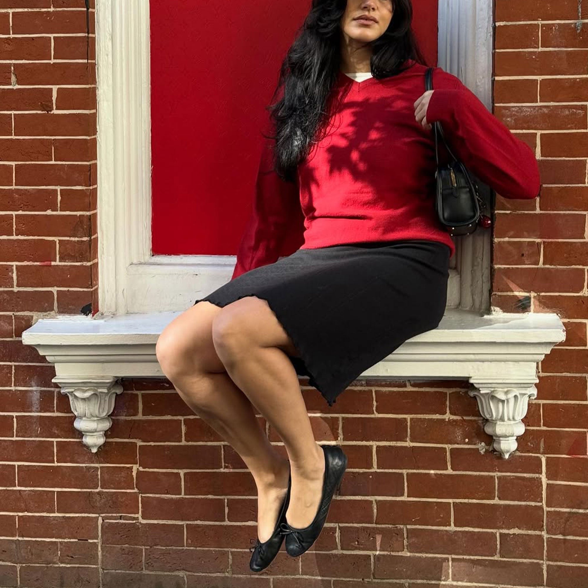 RITLA BALLET FLATS BLACK LEATHER