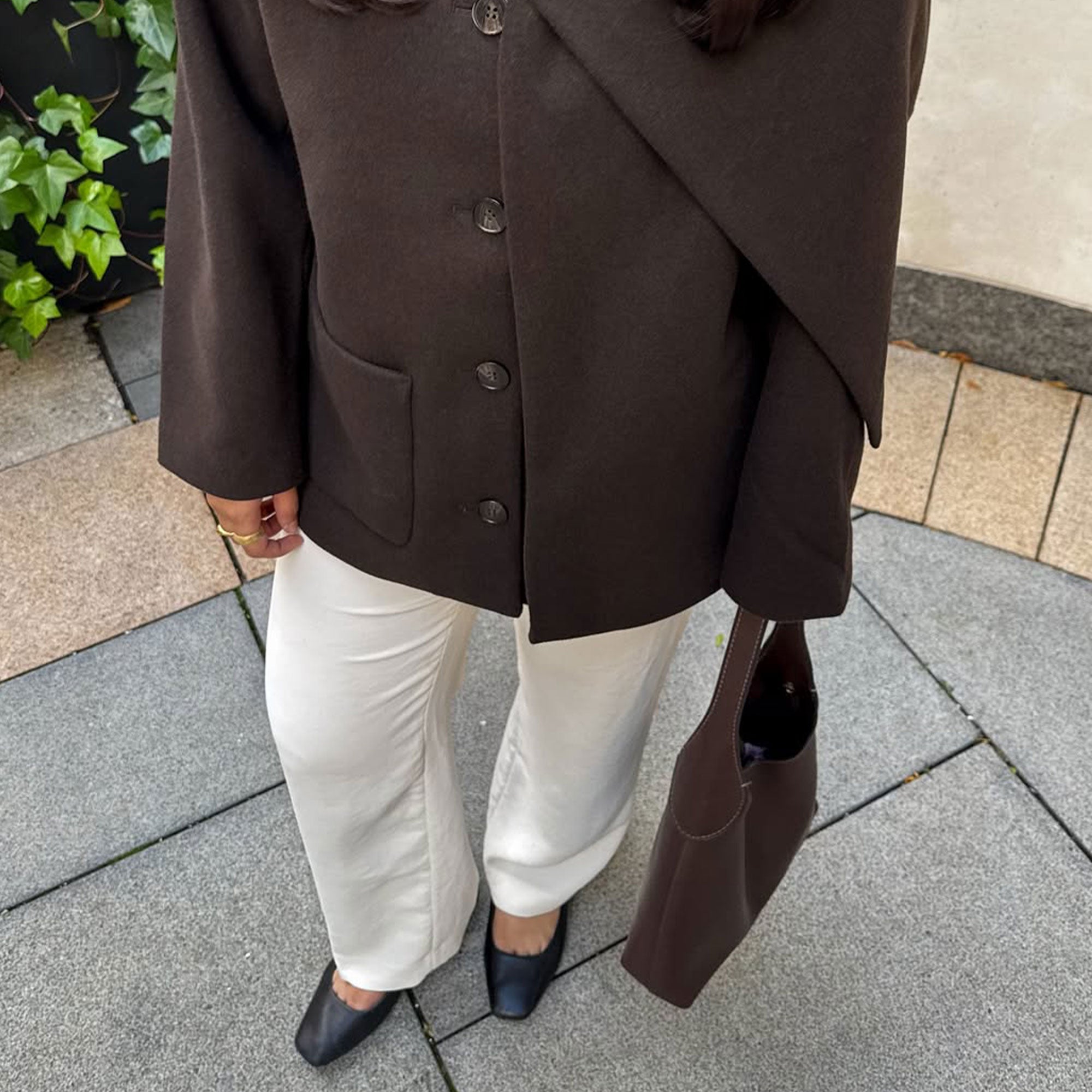 REYES BALLET FLATS BLACK LEATHER