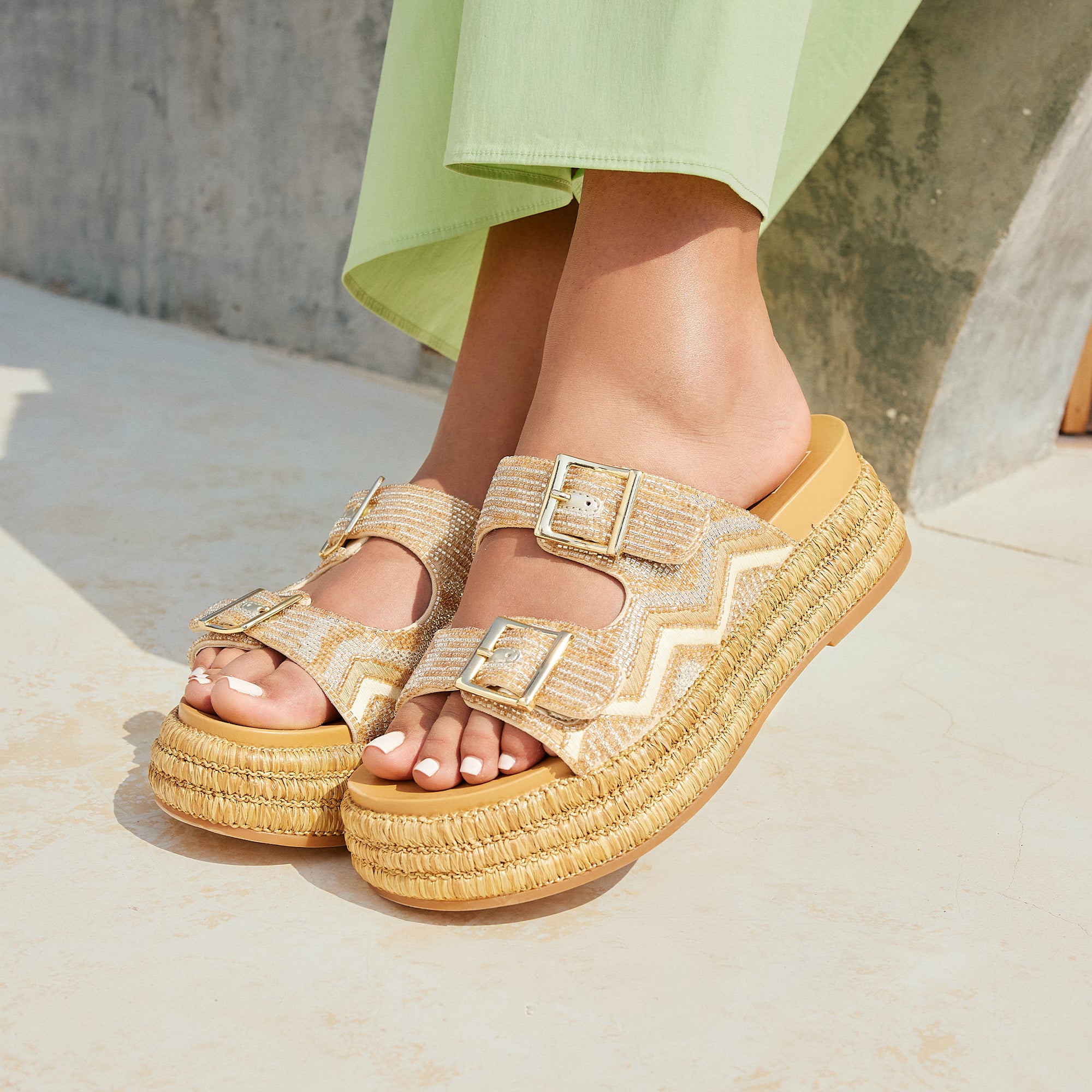 WIXIE SANDALS GOLD MULTI BEADS - view 2