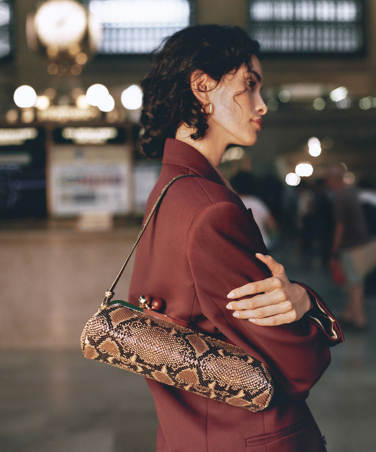 AMBRIAA SHOULDER BAG TAN MULTI SNAKE LEATHER - view 2