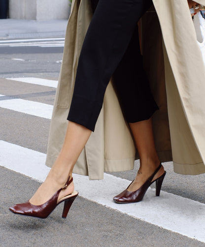 GESSIA HEELS OXBLOOD CRINKLE PATENT