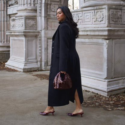 CLEO SEQUIN HEELS CRANBERRY SEQUIN