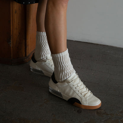ZINA SNEAKERS WHITE BLACK LEATHER
