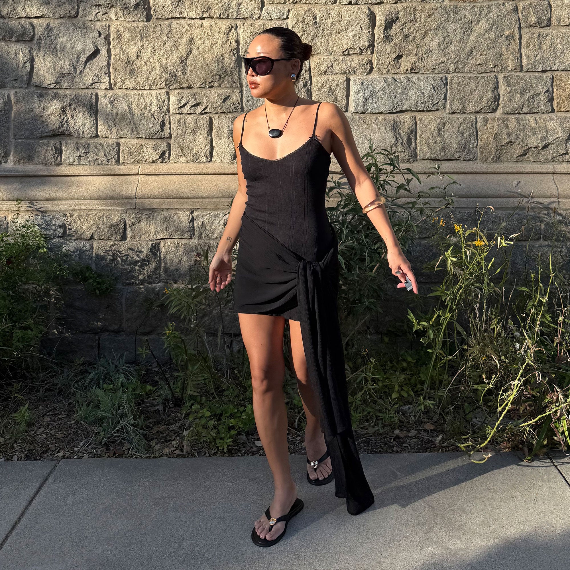 JAINA SANDALS BLACK LEATHER - view 2