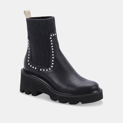 HOVEN STUD H2O BOOTS BLACK LEATHER