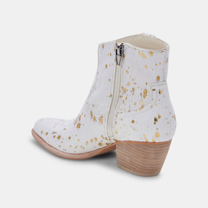 SILMA BOOTIES GOLD MULTI CALF HAIR