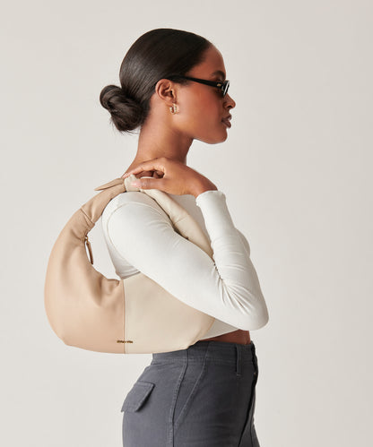 PATTI HANDBAG DUNE IVORY SOFT NAPPA LEATHER