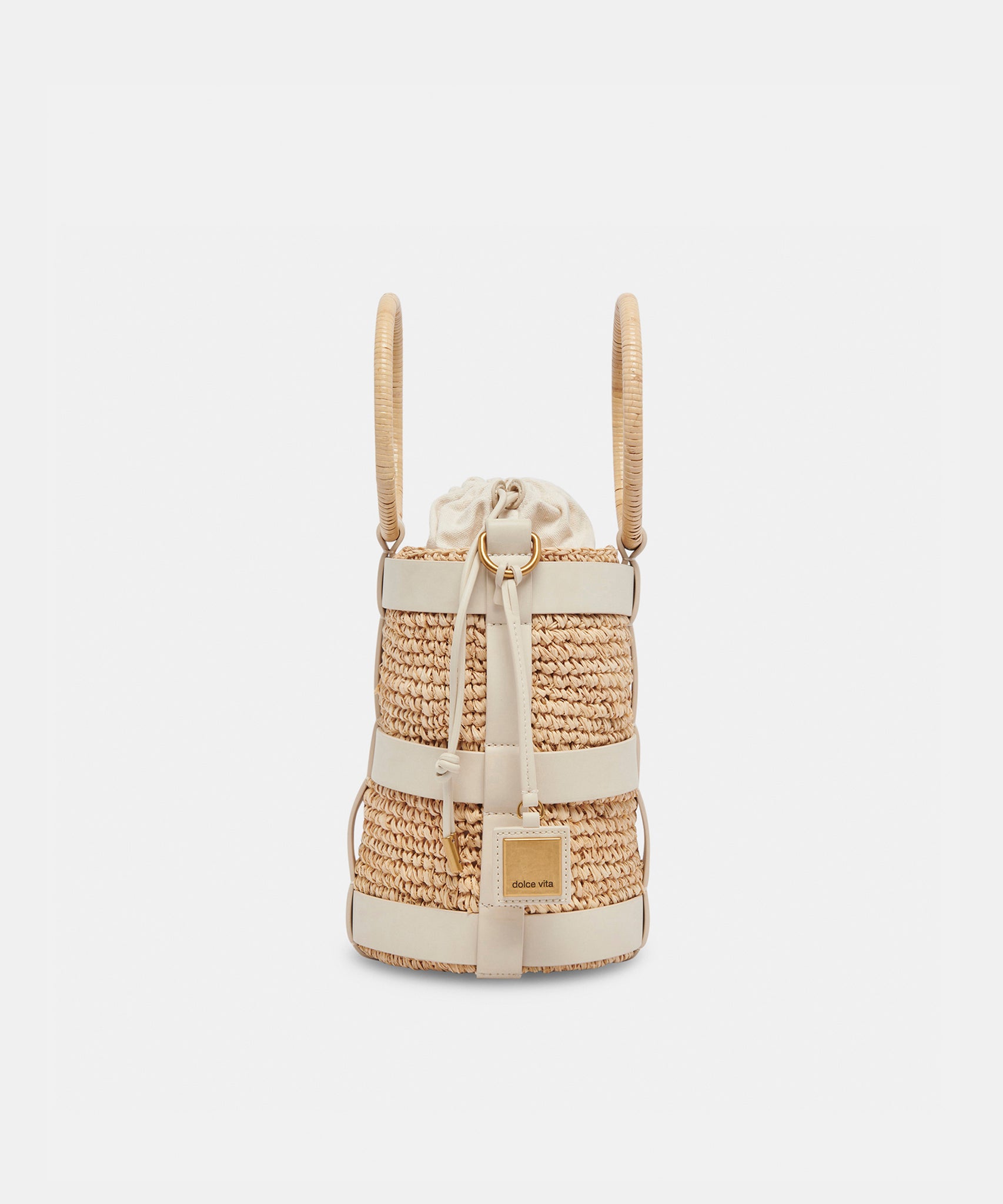 SHAENA BUCKET BAG IVORY NATURAL RAFFIA - view 5