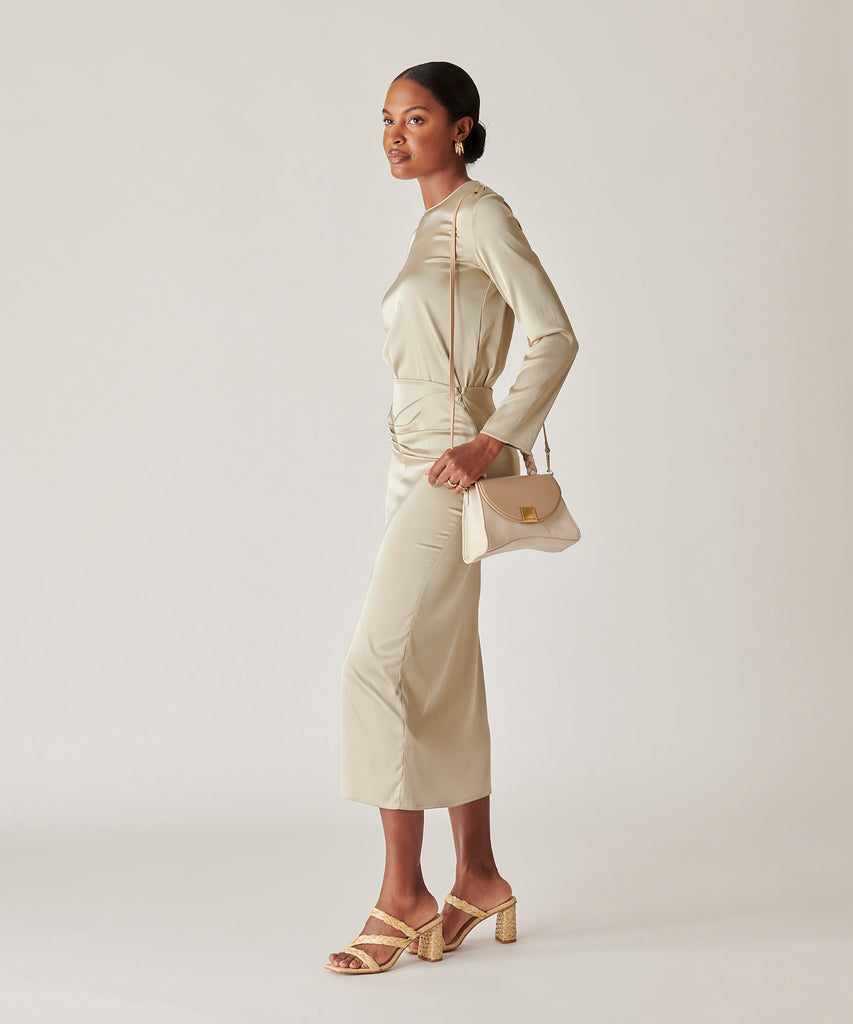 TATUM HANDBAG DUNE IVORY SOFT NAPPA LEATHER